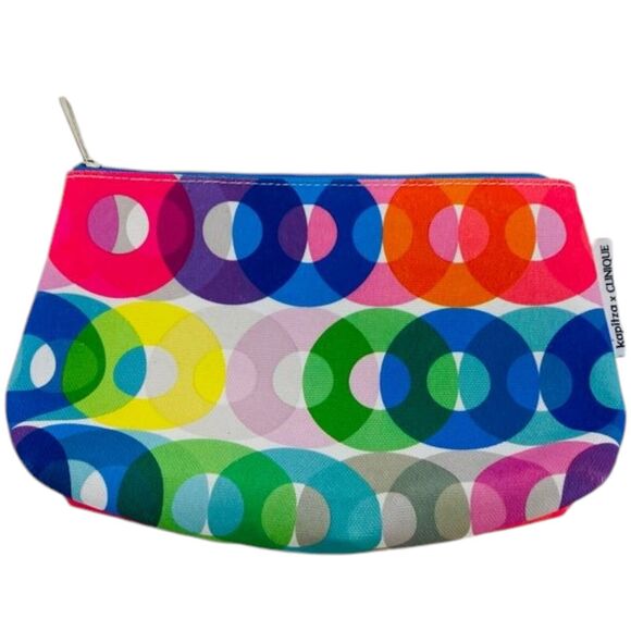 Clinique Cosmetic Make-up Toiletries Travel Pouch Case Zip Bag Retro Floral 3 pc - Picture 12 of 16